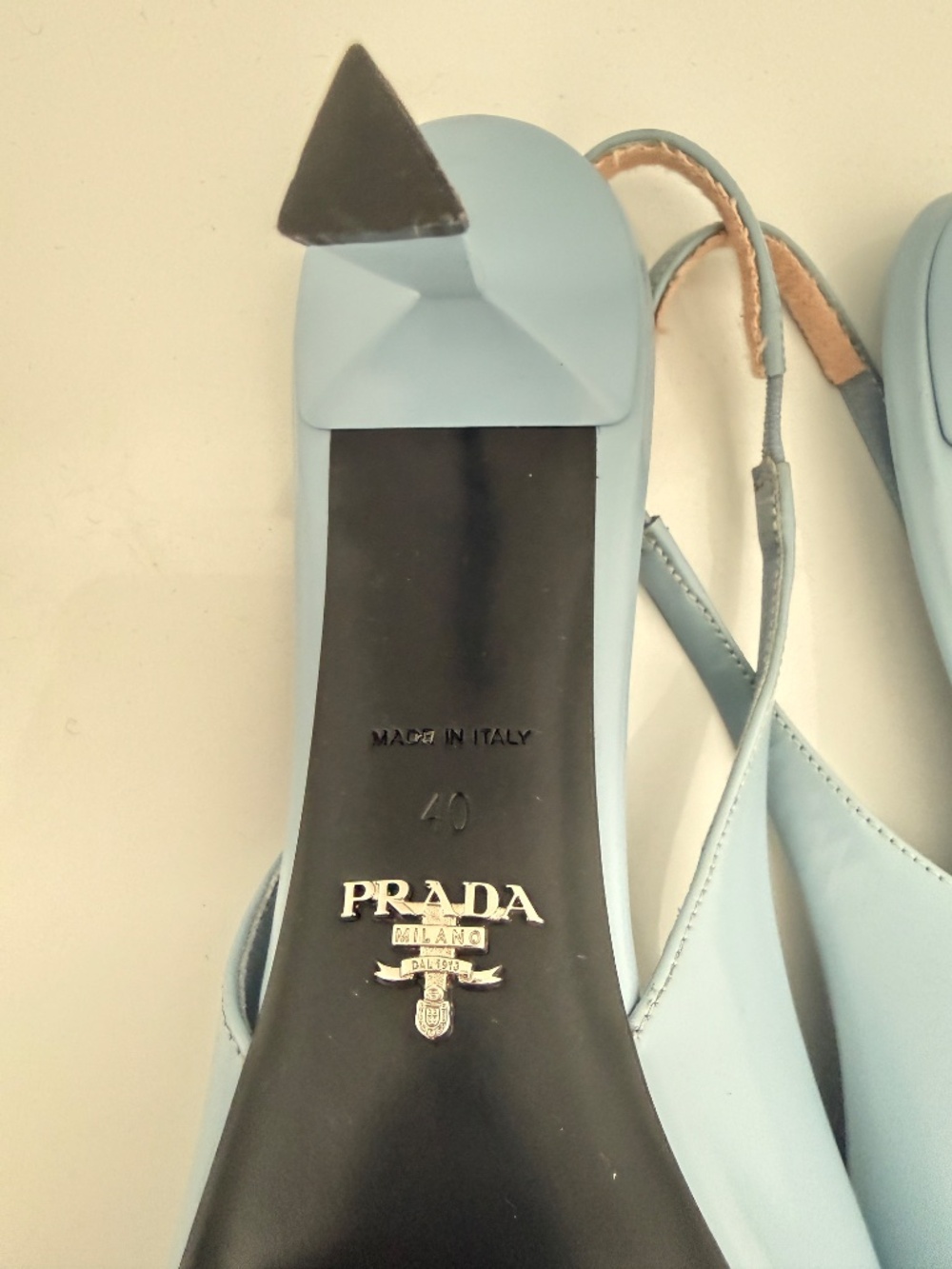 Prada Light Blue Modellerie Pointed Toe Slingback Pump Shoes - Picture 7 of 7